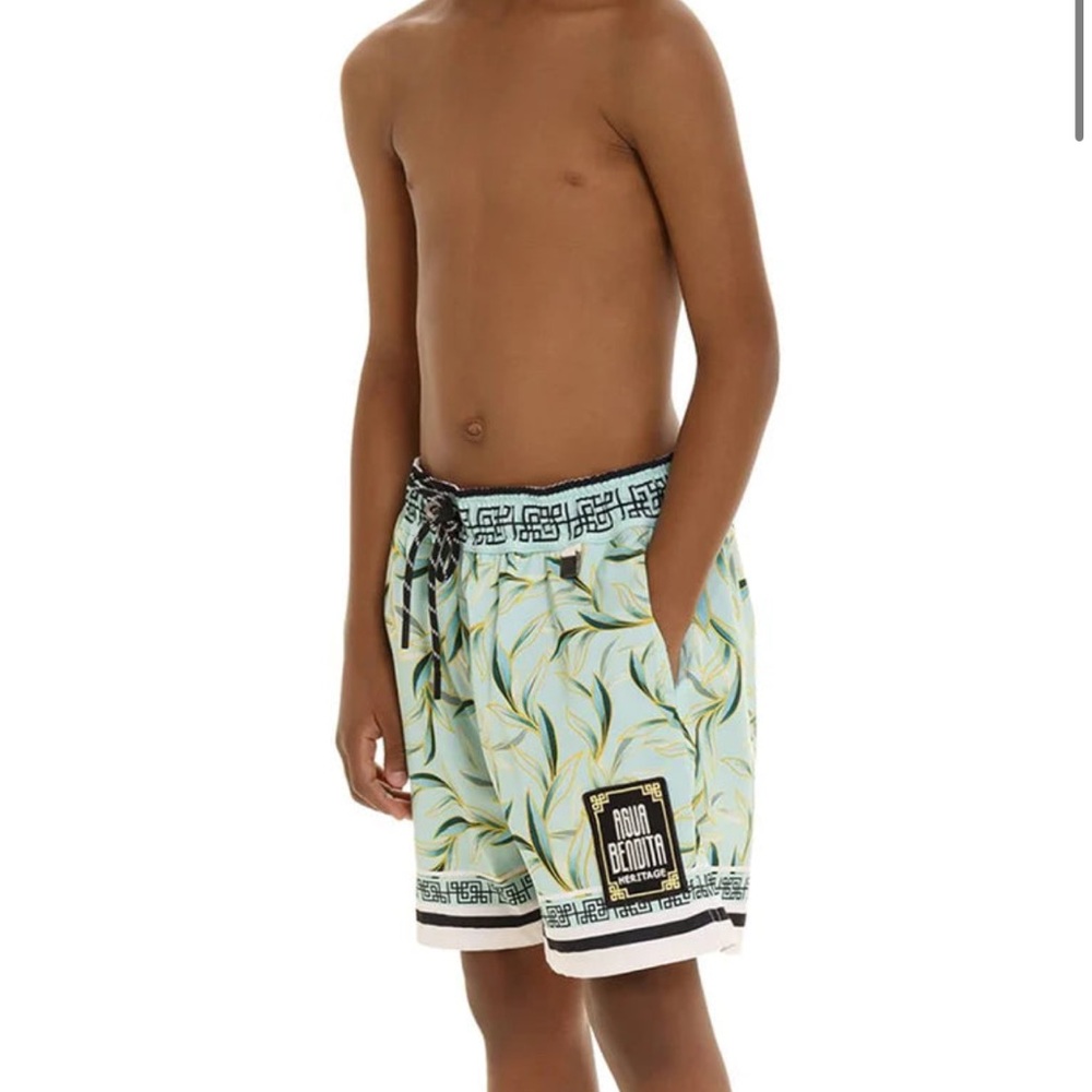 Kids' Leaf Print Swim Shorts